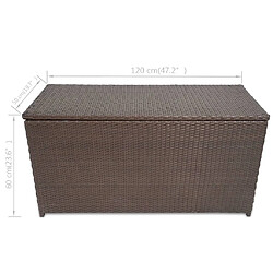 Acheter vidaXL Boîte de rangement de jardin marron 120x50x60 cm résine tressée