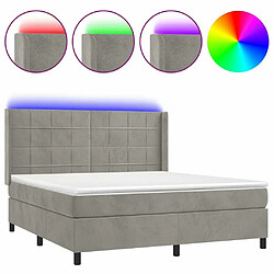 Sommier à lattes,Cadre à lattes de lit pour Adulte matelas et LED Gris clair 160x200 cm -MN86829