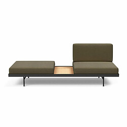 Inside 75 INNOVATION LIVING Canapé design PURI convertible lit 195*80 cm tissu Vivus Dusty Olive, avec table chêne pas cher