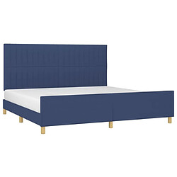 Avis Maison Chic Lit adulte - Cadre Structure de lit avec tête de lit Contemporain Bleu 200 x 200 cm Tissu -MN14419