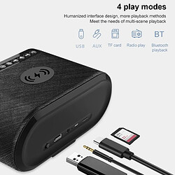 Acheter Yonis Enceinte Bluetooth 5.0 Sans Fil Chargeur Alarme LED FM Micro USB Basses Puissantes