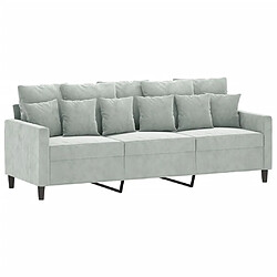 Acheter Maison Chic Ensemble de canapés 2 pcs avec coussins, Canapé droit Sofa pour Salon Gris clair Velours -GKD830310