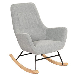 Mendler Fauteuil à bascule HWC-N13, Fauteuil relax à bascule Fauteuil TV, bois massif métal tissu/textile 320g/m² ~ gris-vert pas cher