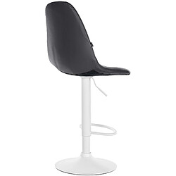 Decoshop26 Tabouret de bar x1 avec repose-pieds hauteur réglable pivotant assise en PVC noir cadre métallique blanc 10_0004834