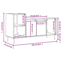 vidaXL Meuble TV Noir 100x35x55 cm Bois d'ingénierie pas cher