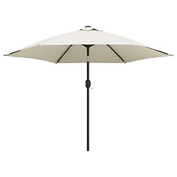 Maison Chic Parasol Jardin | Parasol cantilever à LED 3 m blanc sable - GKD48129