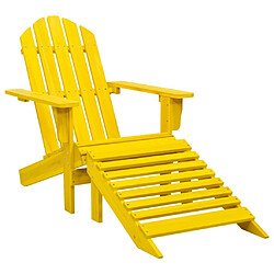 Maison Chic Chaise de jardin avec pouf - Fauteuil d'extérieur Adirondack Bois de sapin Jaune -MN55322