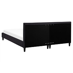 Beliani Lit double en tissu noir 160x200 cm FITOU pas cher