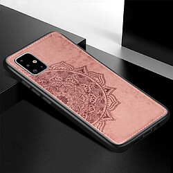 Wewoo Coque Pour Galaxy A71 Mandala Embossed Cloth Cover PC + TPU Mobile Phone Case with Magnetic Function and Hand Strap Rose Gold