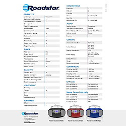 Avis Radio CD Cassette Portable Numerique PLL FM, Lecteur CD-MP3, USB, AUX-IN, , Rouge, Roadstar, RCR-4635UMPRD