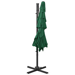 ComfortXL Parasol à 4 Niveaux Avec Mât En Aluminium Vert 250x250 Cm pas cher