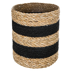 Acheter Pegane Lot de 4 paniers en jute bicolore coloris beige et noir