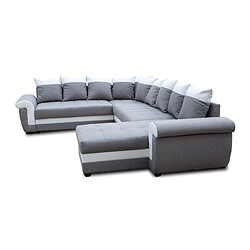 Acheter Bestmobilier Henry - canapé panoramique d'angle réversible - 7 places - convertible avec coffre - en tissu et PU