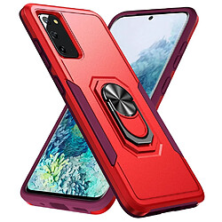 Coque en TPU antichoc avec béquille à anneau rotatif Rouge/rose pour votre Samsung Galaxy S20 4G/5G