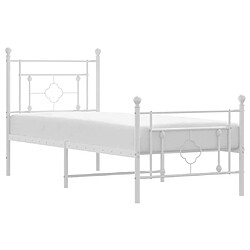 Maison Chic Cadre/structure de lit métal et tête de lit + pied de lit pour adulte - Lit Moderne Chambre blanc 80x200 cm -MN95896