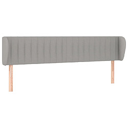 Maison Chic Tête de lit scandinave avec oreilles,meuble de chambre Gris clair 183x23x78/88 cm Tissu -MN55572