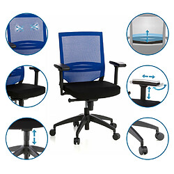 Avis Hjh Office Siège de bureau / Fauteuil de direction PORTO BASE, assise tissu / dossier maille noir / bleu