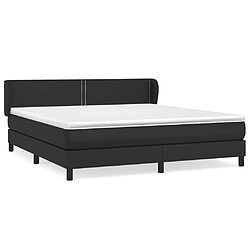 Maison Chic Lit Adulte - Lit simple Lit à sommier tapissier avec matelas moelleux - Meuble de Chambre - Noir 180x200 cm Similicuir -MN24947