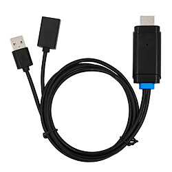 Avis Wewoo Pour iPhone / iPad, Support noir iOS 7.0 et ci-dessus CA04F USB 2.0 Mâle + USB 2.0 Femelle vers HDMI 1.4 HDTV Câble Adaptateur AV