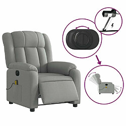 Maison Chic Fauteuil Relax pour salon, Fauteuil de massage inclinable électrique gris clair tissu -GKD75653 pas cher