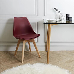 Toilinux 2 Chaises design scandinaves rembourrées Cocooning - Bordeaux