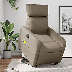 Maison Chic Fauteuil Relax pour salon, Fauteuil inclinable de massage Cappuccino Similicuir -GKD25864