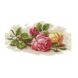 Acheter 1 set estampé kit point de croix rose motif bricolage aiguille pour débutants