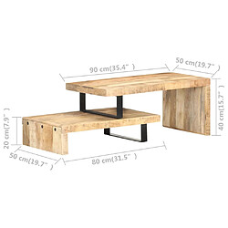 vidaXL Ensemble de table basse 2 pcs Bois de manguier massif pas cher