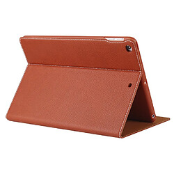 Etui en PU portecarte smart marron pour votre Apple iPad 9.7 (2017)