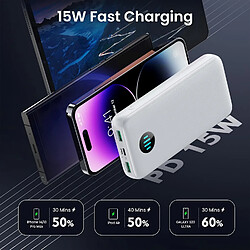 SANAG Batterie Externe 26800Mah Ultra Haute Capacité Power Bank, Pd 3.0 Usb C In & Out Chargeur Portable, Charge Rapide Tri-Output Batterie Portable Pour Iphone 15/14/13 Pro Samsung Huawei- Blanc