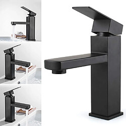 Avis Universal Robinet de bassin d'eau chaude et froide de la salle de bains montage de table robinet carré noir mat | robinet de bassin