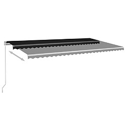 Acheter vidaXL Auvent automatique et capteur de vent et LED 6x3,5 m Anthracite