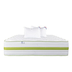 LUXURY LITERIE Matelas 160x200 cm, Rêverie, 30 cm, mémoire de forme, ferme, face été/hiver + 2 oreillers