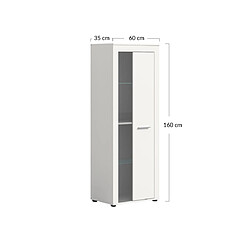 Bestmobilier Stafford - vitrine - blanc - 60x159 cm pas cher