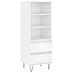 vidaXL Buffet haut Blanc brillant 40x36x110 cm Bois d'ingénierie