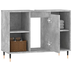 Avis vidaXL Armoire salle de bain gris béton 80x33x60cm bois d'ingénierie