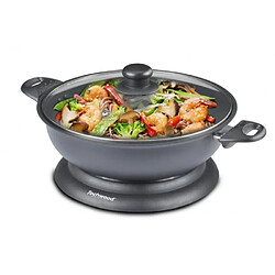 Techwood Wok électrique Noir 1500W Revêtement antiadhésif Contenance 3.6 L