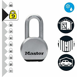 MASTER LOCK Cadenas Haute Sécurité - A Clé - Acier Inoxydable - Anse Longue - Extérieur - M830EURDLH