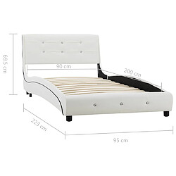 vidaXL Cadre de lit sans matelas blanc similicuir 90x200 cm pas cher