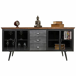 Buffet Alexandra House Living Marron Gris Bois Métal 42 x 74 x 164 cm