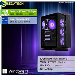 Sedatech PC Gamer Pro • Intel i9-14900KF • RTX4070Ti Super • 32Go DDR5 • 2To SSD M.2 • Windows 11