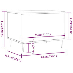 vidaXL Table basse Gris béton 60x44,5x45 cm Bois d'ingénierie pas cher