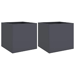 vidaXL Jardinières 2 pcs anthracite 42x40x39 cm acier