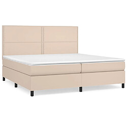 Maison Chic Structures de lit + matelas,Lit à sommier tapissier avec matelas Cappuccino 200x200 cm -MN49649