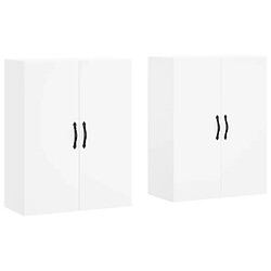 Maison Chic Lot de 2 Armoires murales,Meuble de Rangement,Armoire Suspendue blanc bois d'ingénierie -MN12416