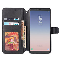 Acheter Wewoo Housse Coque Pour Galaxy A7 2018 AZNS Texture du mollet Etui en cuir avec rabat horizontal magnétique PU supportlogements cartes et cadre photo Noir