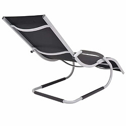 Acheter Maison Chic Chaise longue avec oreiller | Bain de soleil Relax | Transat Aluminium et textilène noir -GKD94855