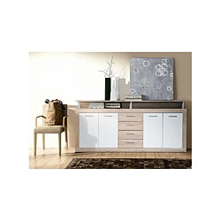 CAVA Buffet bas contemporain décor chene et blanc - L 197 cm