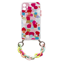 Ozzzo coque couleur chain coque gel souple et elastique avec pendentif chaine pour samsung galaxy s21 ultra 5g multicolore (2)