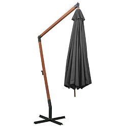 Avis vidaXL Parasol de jardin suspendu avec mât anthracite bois de sapin